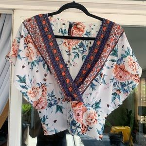 Three Hearts Apparel Wrap Floral Top